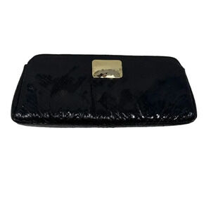 Michelle Fantaci for Lauren Merkin Black Snakeskin Leather Clutch Handbag